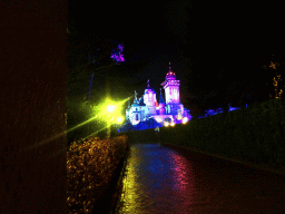 Road to the Symbolica attraction at the Fantasierijk kingdom, during the Winter Efteling, by night