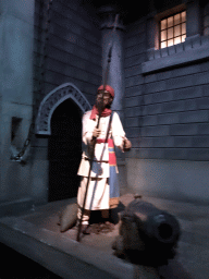 Guard at the Falling Fence scene at the Fata Morgana attraction at the Anderrijk kingdom