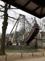 The Halve Maen attraction at the Ruigrijk kingdom, viewed from the entrance to the Oude Tufferbaan attraction