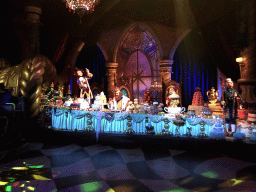 Jester Pardoes, King Pardulfus, Princess Pardijn and lackey O.J. Punctuel at the Royal Hall in the Symbolica attraction at the Fantasierijk kingdom