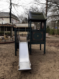 Max at the slide of the Kindervreugd playground at the Marerijk kingdom