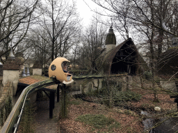 The Leunhuys building at the Laafland attraction at the Marerijk kingdom, viewed from the monorail