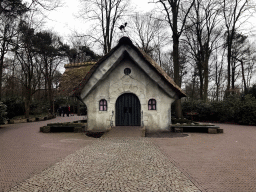 Back side of the house at the Mother Holle attraction at the Fairytale Forest at the Marerijk kingdom