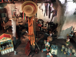 Interior of Geppetto`s House at the Pinocchio attraction at the Fairytale Forest at the Marerijk kingdom