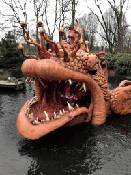 Giant fish with Pinocchio inside at the Pinocchio attraction at the Fairytale Forest at the Marerijk kingdom