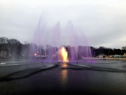 The Aquanura lake at the Fantasierijk kingdom and the Fata Morgana attraction at the Anderrijk kingdom, during the water show