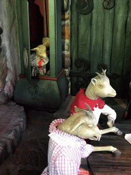 Three of the Seven Goats at the Wolf and the Seven Kids attraction at the Fairytale Forest at the Marerijk kingdom