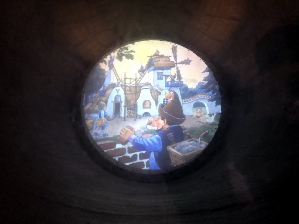 Image in the well of the Laafs Loerhuys building at the Laafland attraction at the Marerijk kingdom