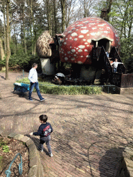 Max at the Gnome Village attraction at the Fairytale Forest at the Marerijk kingdom