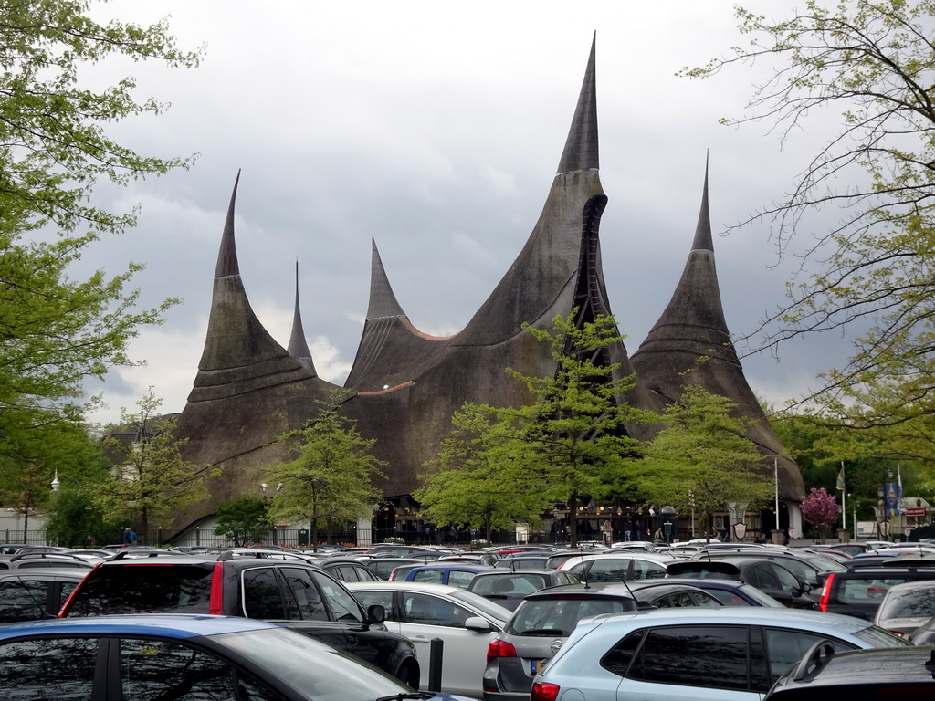 The House of the Five Senses, the entrance to the Efteling theme park, viewed from the parking lot