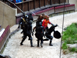 Actors on the stage of the Raveleijn theatre at the Marerijk kingdom, during the Raveleijn Parkshow