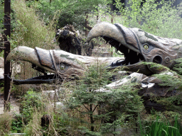 Dragon on the stage of the Raveleijn theatre at the Marerijk kingdom, during the Raveleijn Parkshow