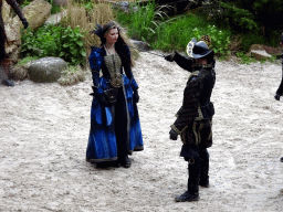 Actors on the stage of the Raveleijn theatre at the Marerijk kingdom, during the Raveleijn Parkshow