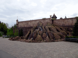 Waterfall at the back side of the Symbolica attraction at the Fantasierijk kingdom