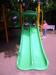 Max on a slide at the Kleuterhof playground at the Reizenrijk kingdom