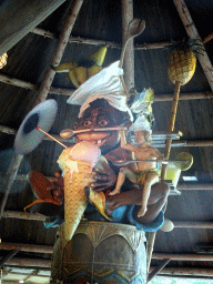 Front of the Cannibal statue at the center of the Monsieur Cannibale attraction at the Reizenrijk kingdom