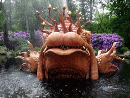 Giant fish at the Pinocchio attraction at the Fairytale Forest at the Marerijk kingdom