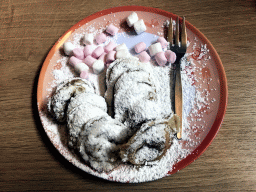 Poffertjes at the `t Poffertje restaurant at the Anton Pieck Plein square at the Marerijk kingdom