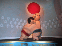 Sumo wrestlers at the Japanese scene at the Carnaval Festival attraction at the Reizenrijk kingdom