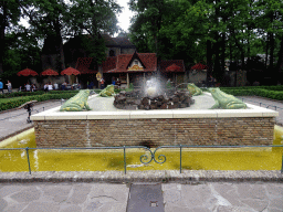 The Fountain of the Frog King attraction at the Herautenplein square at the Fairytale Forest at the Marerijk kingdom