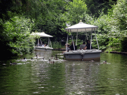 Gondolettas and ducks at the Gondoletta attraction at the Reizenrijk kingdom, viewed from our Gondoletta