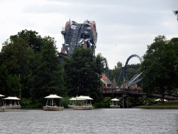 Gondolettas at the Gondoletta attraction at the Reizenrijk kingdom and the Baron 1898 attraction at the Ruigrijk kingdom, viewed from our Gondoletta