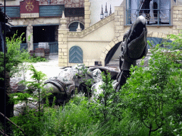 Dragon on the stage of the Raveleijn theatre at the Marerijk kingdom, during the Raveleijn Parkshow