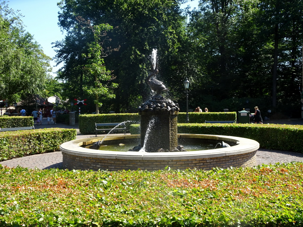 Pelican fountain at the Carrouselplein square at the Marerijk kingdom