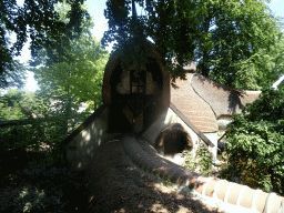 The Lal`s Brouwhuys building at the Laafland attraction at the Marerijk kingdom, viewed from the monorail