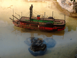 Boat at the miniature world at the Diorama attraction at the Marerijk kingdom