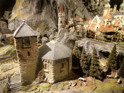 Church and houses at the miniature world at the Diorama attraction at the Marerijk kingdom
