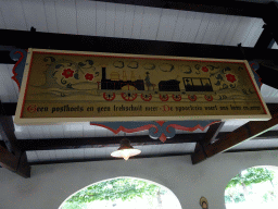 Sign at the Kinderspoor attraction at the Ruigrijk kingdom, viewed from the train