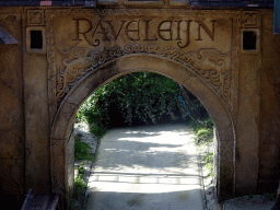 Gate on the stage of the Raveleijn theatre at the Marerijk kingdom, during the Raveleijn Parkshow