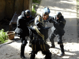 Actors on the stage of the Raveleijn theatre at the Marerijk kingdom, during the Raveleijn Parkshow