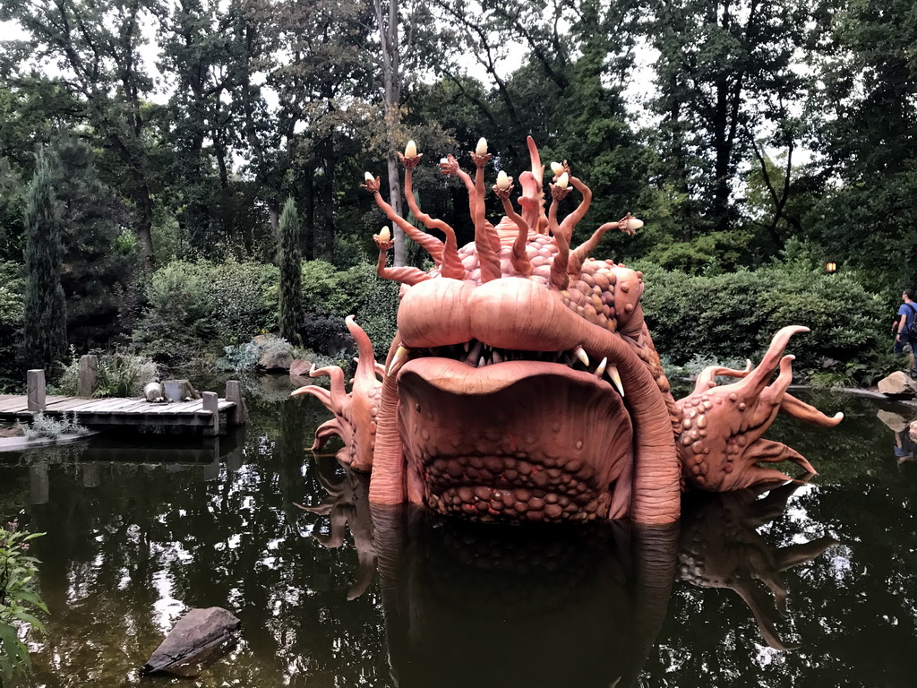 Giant fish at the Pinocchio attraction at the Fairytale Forest at the Marerijk kingdom