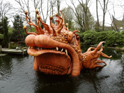 Giant fish at the Pinocchio attraction at the Fairytale Forest at the Marerijk kingdom