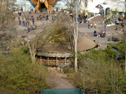 The Monsieur Cannibale attraction at the Reizenrijk kingdom, viewed from the Pagoda attraction