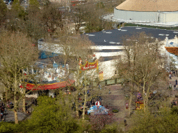 The Jokies Wereld shop and the Carnaval Festival attraction at the Reizenrijk kingdom, viewed from the Pagoda attraction