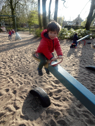 Max on a seesaw at the Kindervreugd playground at the Marerijk kingdom