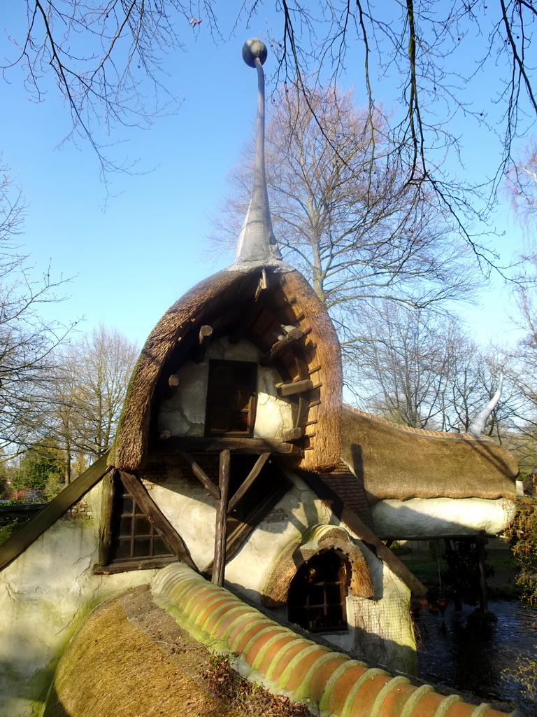 The Lal`s Brouwhuys building at the Laafland attraction at the Marerijk kingdom, viewed from the monorail