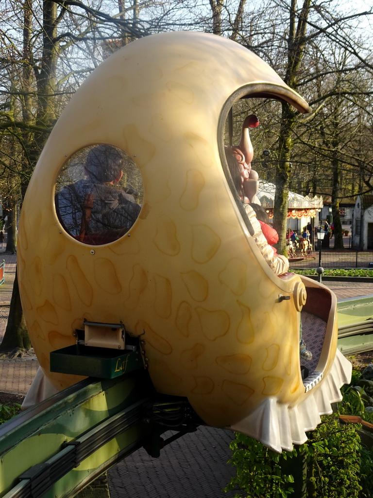 Max and our friends in the monorail of the Laafland attraction at the Marerijk kingdom