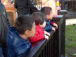 Max and our friends looking at the water show at the Aquanura lake at the Fantasierijk kingdom