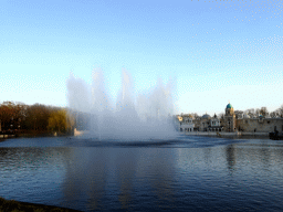 The Aquanura lake at the Fantasierijk kingdom and the Fata Morgana attraction at the Anderrijk kingdom, during the water show