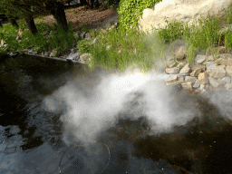 Smoke above the pond in front of the Raveleijn theatre at the Marerijk kingdom