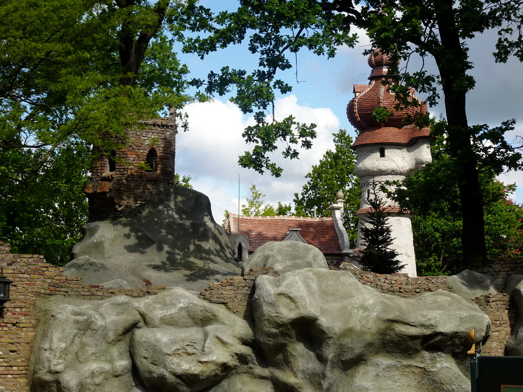 The Six Swans attraction at the Fairytale Forest at the Marerijk kingdom, under construction, viewed from the Herautenplein square