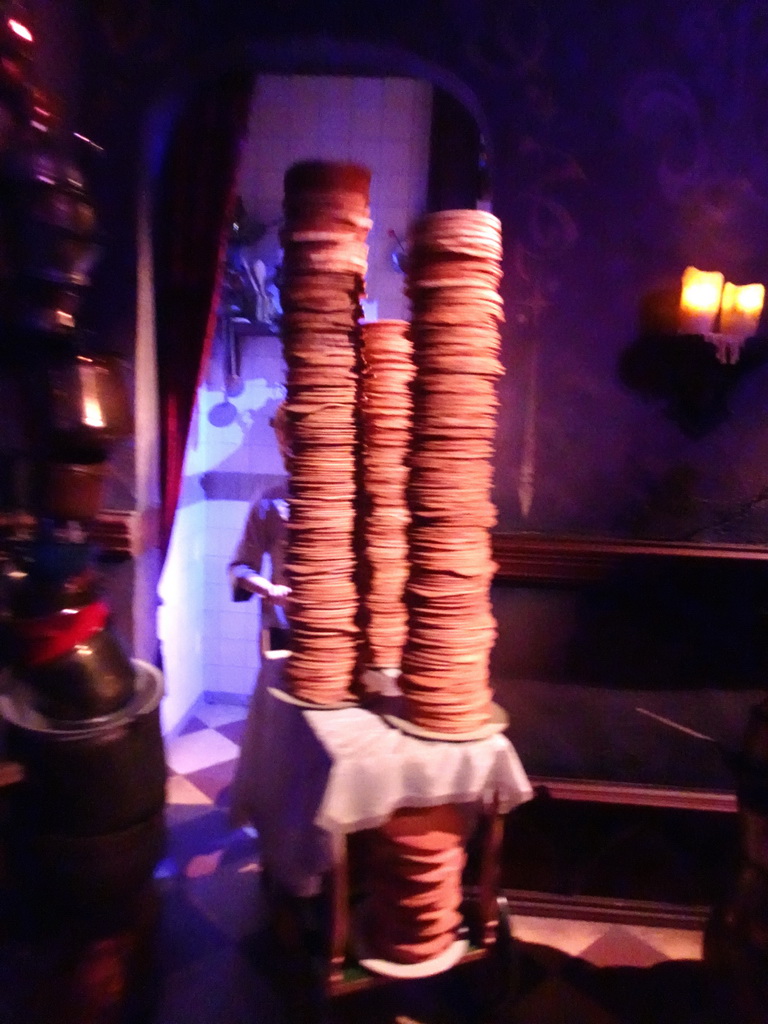 Pile of pancakes at the Provision Passage in the Symbolica attraction at the Fantasierijk kingdom