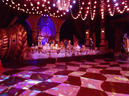Jester Pardoes, King Pardulfus, Princess Pardijn and lackey O.J. Punctuel at the Royal Hall in the Symbolica attraction at the Fantasierijk kingdom