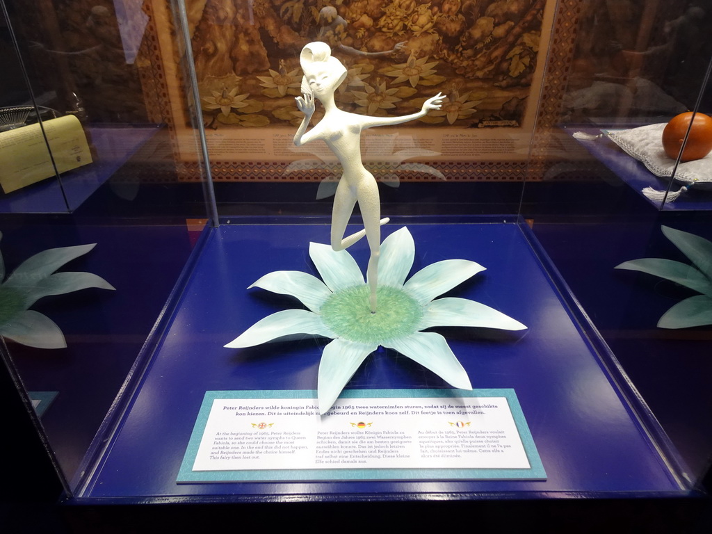 Statue of the Indian Water Lilies attraction at the Efteling Museum at the Marerijk kingdom, with explanation