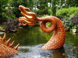Tail of the giant fish at the Pinocchio attraction at the Fairytale Forest at the Marerijk kingdom