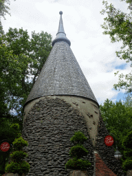 Tower of the Laafs Loerhuys building at the Laafland attraction at the Marerijk kingdom